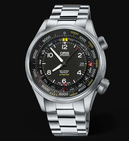 Review Oris Aviation Big Crown Propilot ALTIMETER WITH FEET SCALE 47mm Replica Watch 01 733 7705 4134-Set 8 23 19